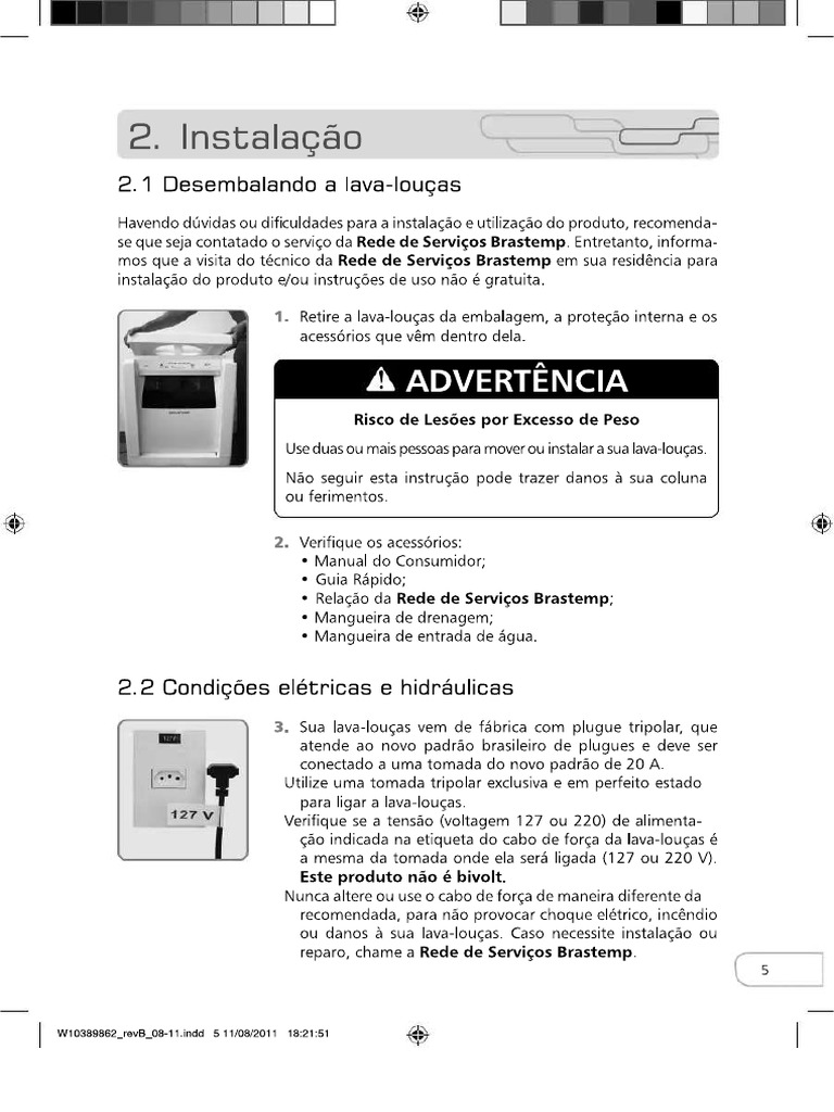 Guia de adaptadores para instalação de lava-louças