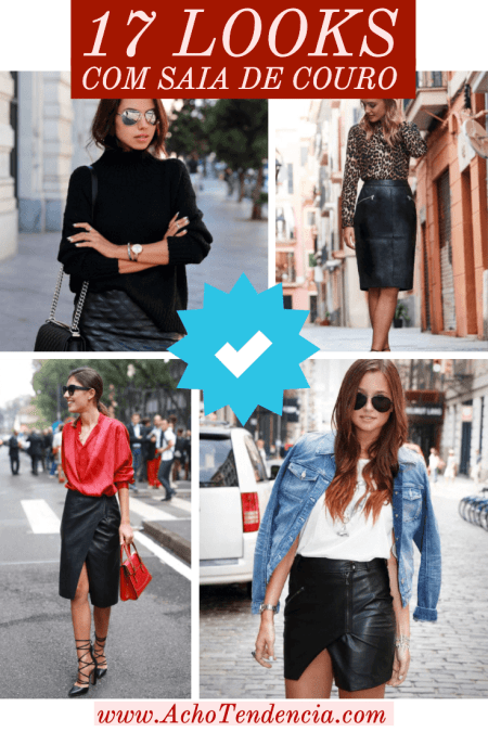looks com saia de couro para inverno sem frio