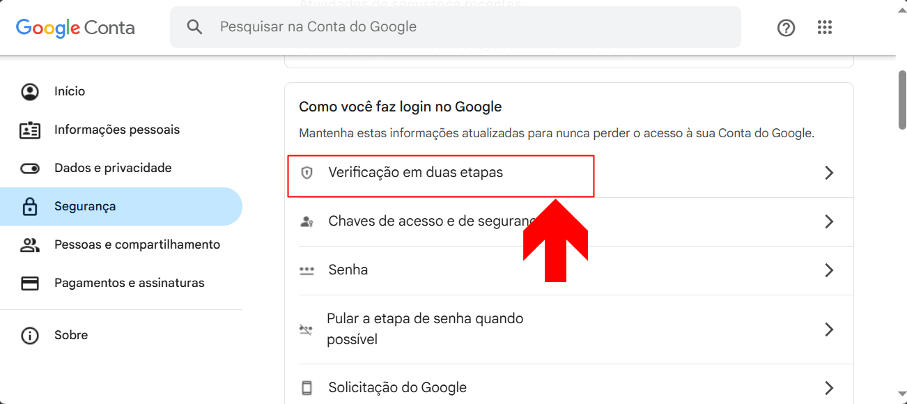 como proteger sua conta do google