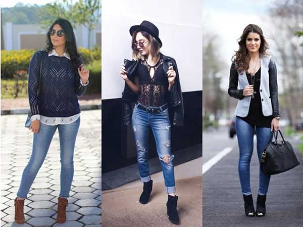 bota cano curto e calça skinny