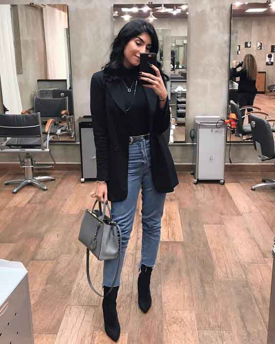 bota cano curto e calça pantalona