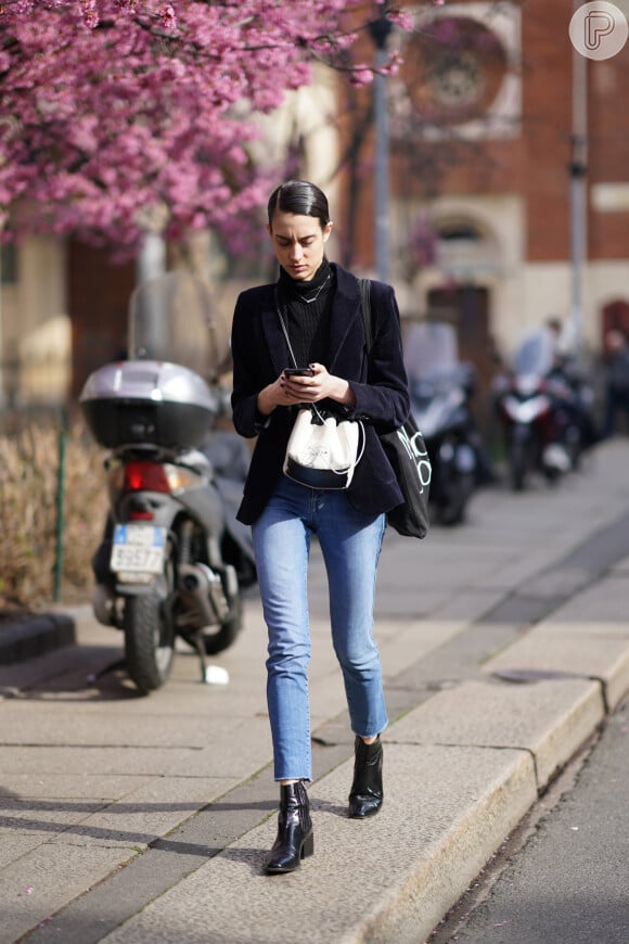 dicas de estilo bota cano curto calça jeans