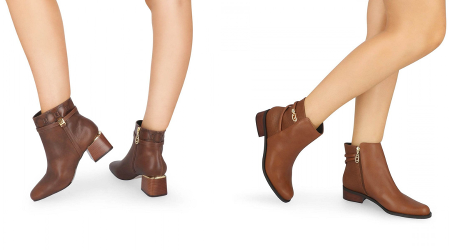 bota cano curto com calça wide leg