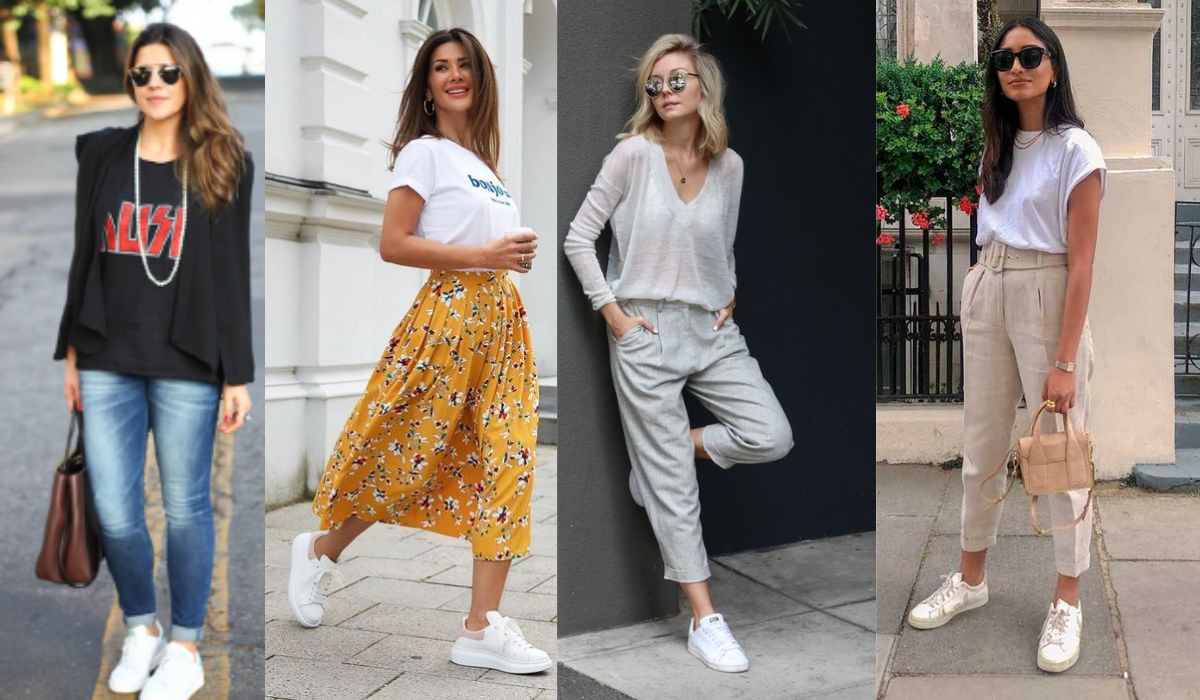 erros comuns ao usar calça bege tênis branco