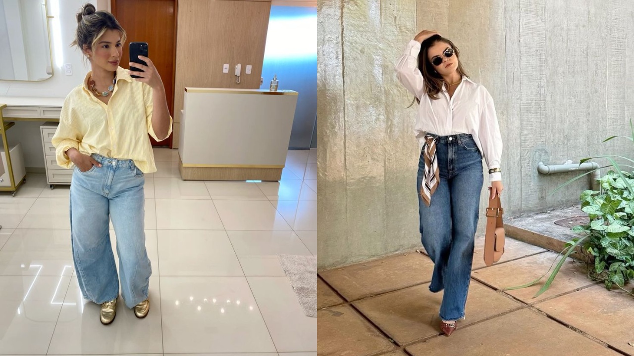 calça wide leg com salto