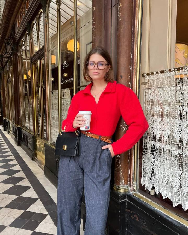 quanto custa montar look navy calça vermelha