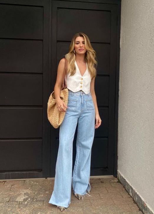10 looks colete jeans calça alfaiataria para arrasar