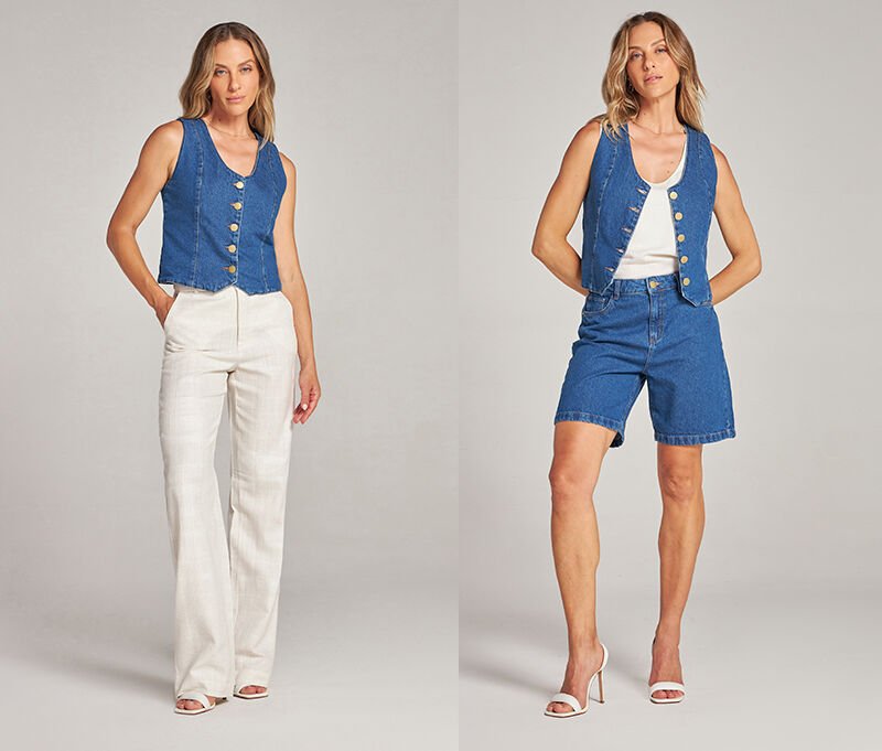 colete jeans ou blazer com calça alfaiataria qual escolher