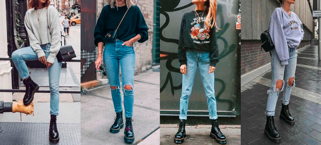 coturno marrom com calça jeans