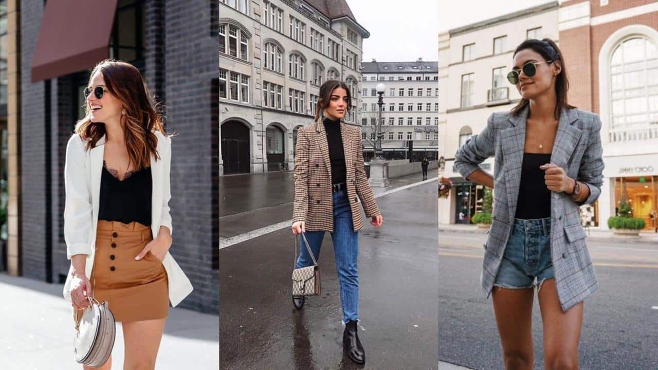 20 ideias looks short jeans blazer feminino elegante