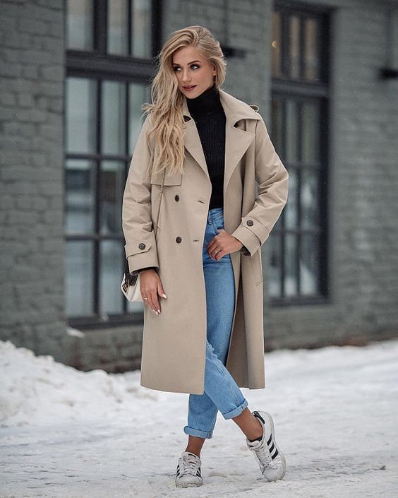 Trench coat bege cropped