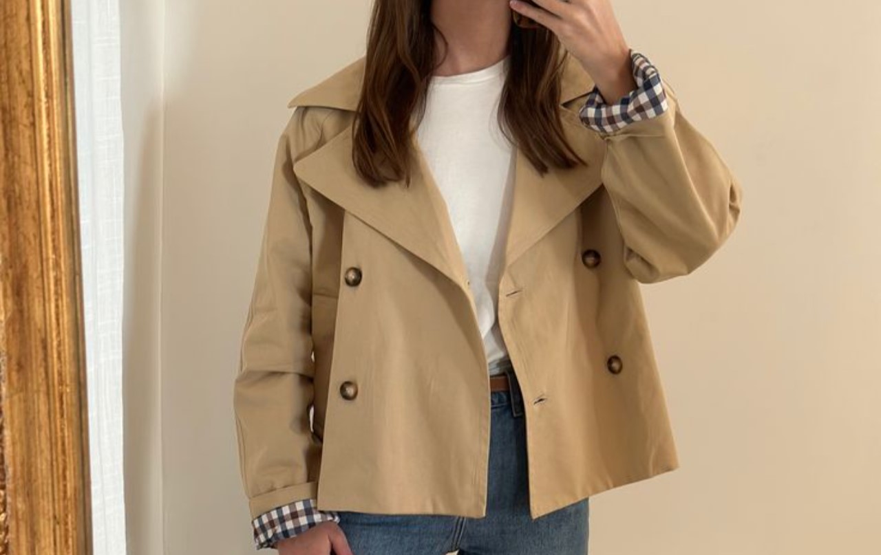 Trench coat bege com cinto