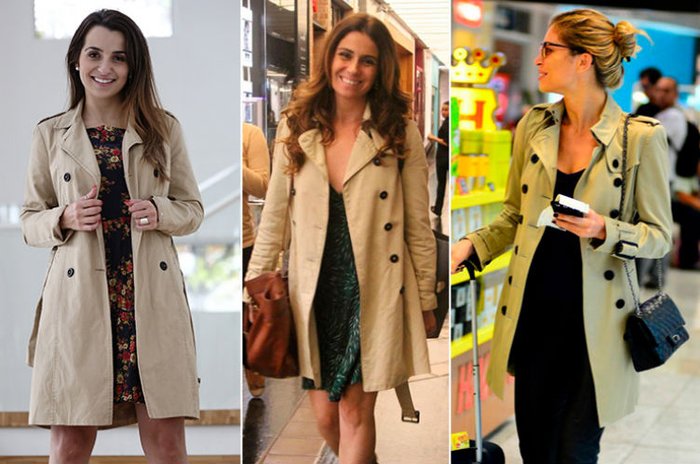 Trench coat bege cropped