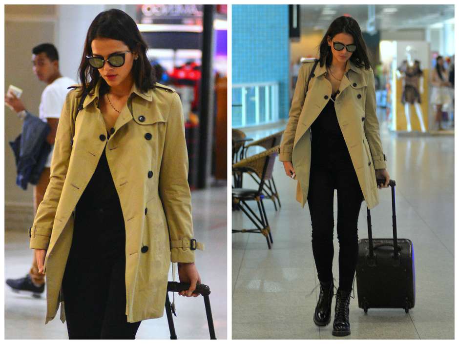 Trench coat bege longo