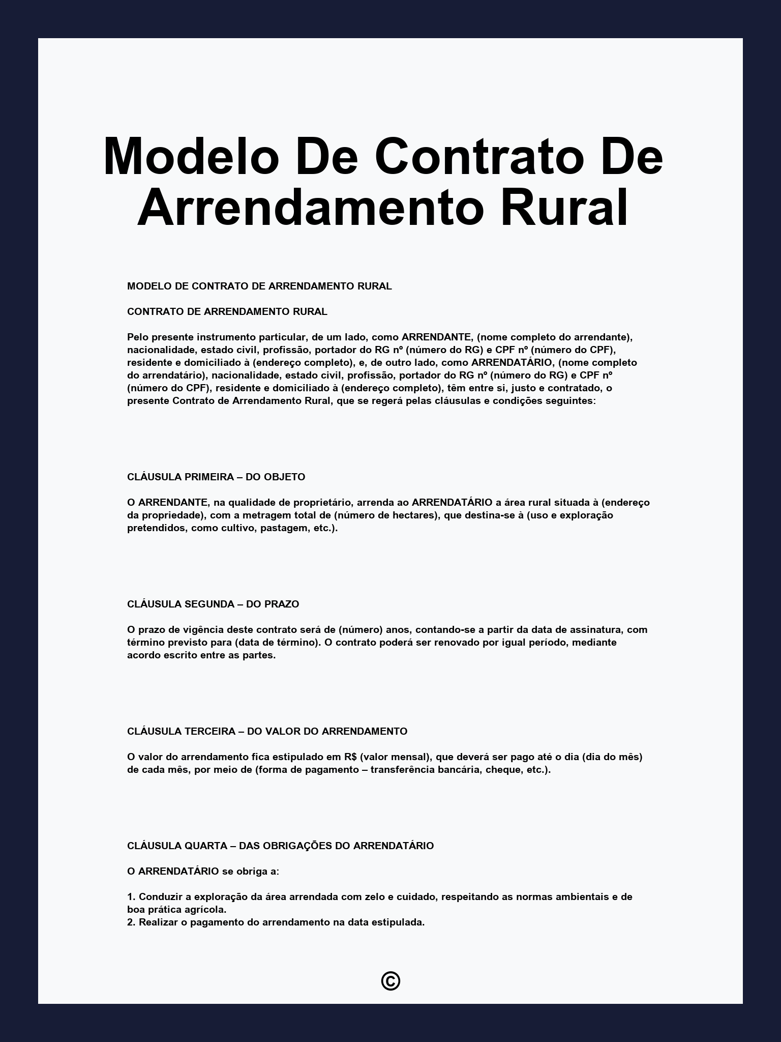 Modelos de Contratos Agrários: O Que Não Pode Faltar