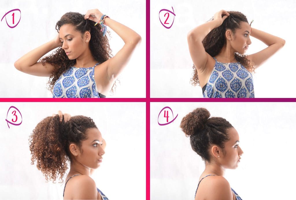 coque alto ou coque baixo qual o melhor para cachos