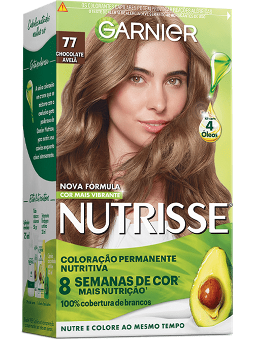 Cabelo castanho com mechas douradas