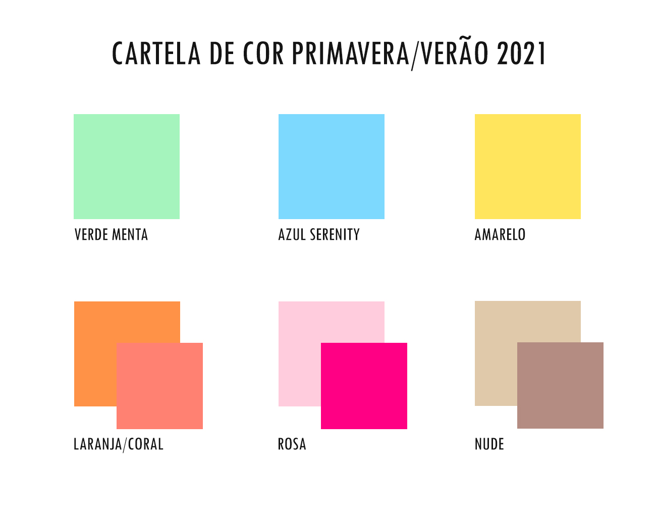 paleta de cores verão 2026