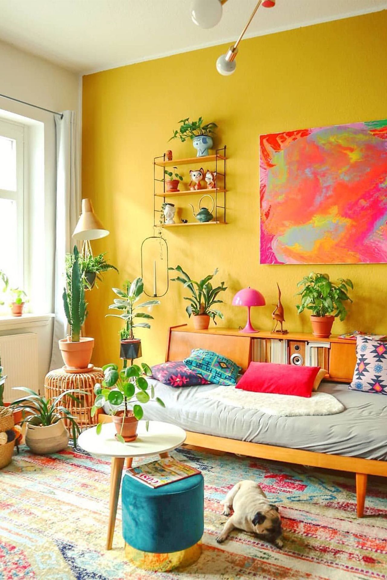 como usar amarelo mostarda na sala