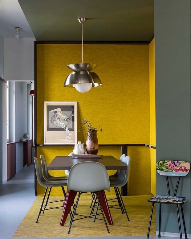 amarelo mostarda e branco decoração