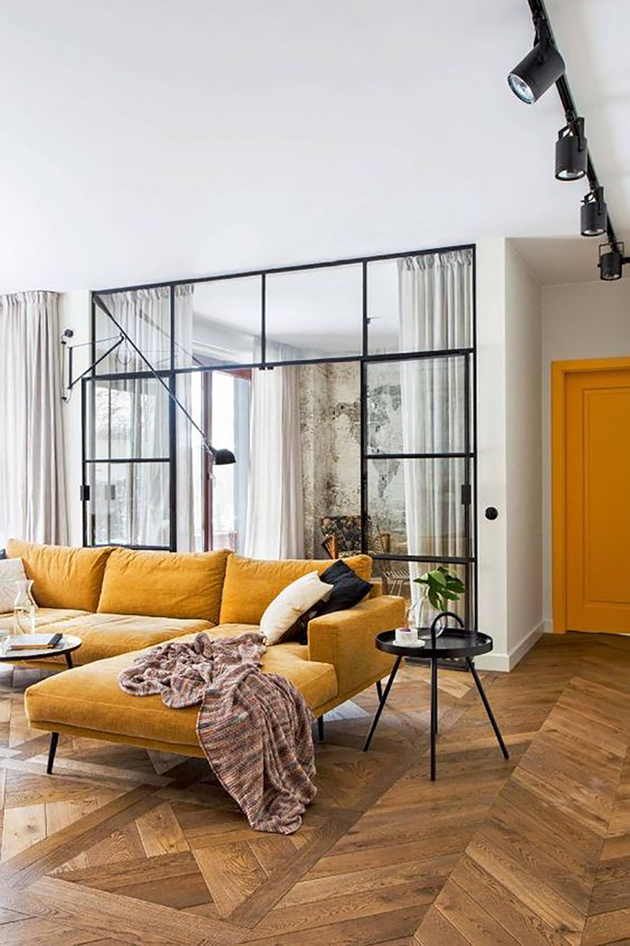 amarelo mostarda e branco decoração
