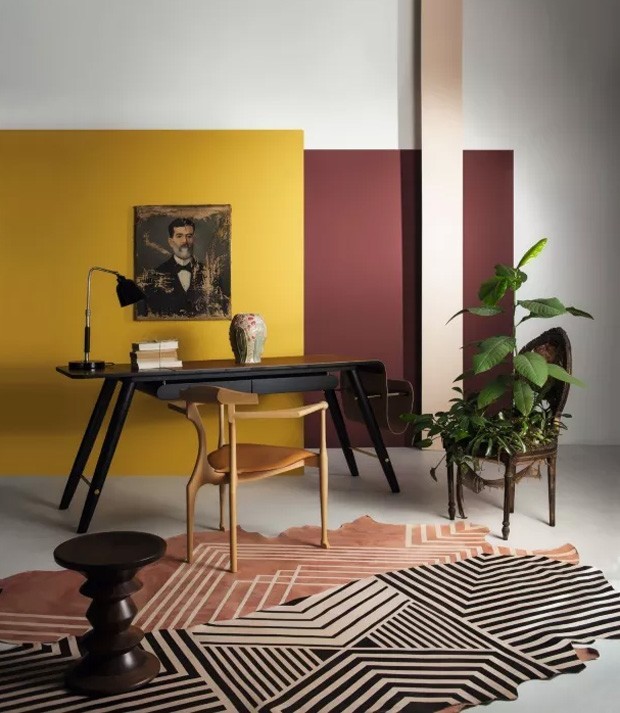 amarelo mostarda e preto ambiente