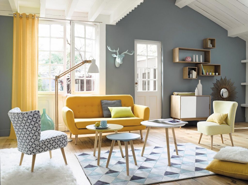 amarelo mostarda com verde militar decoração
