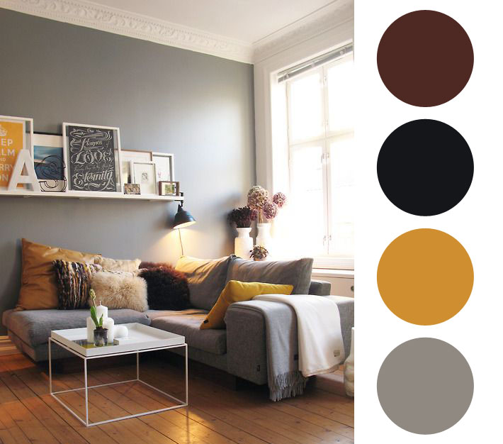 paleta de cores com amarelo mostarda