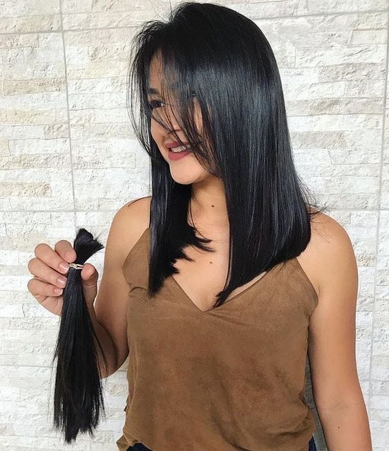 blunt cut com franja