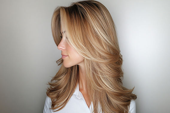 corte em camadas longo feminino