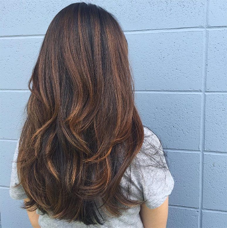 corte em camadas longas butterfly