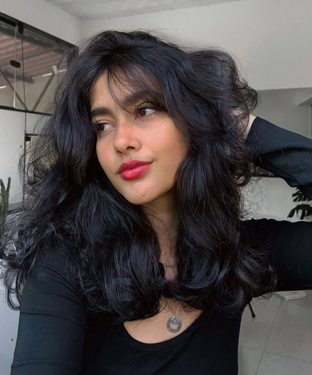 corte em camadas cabelo ondulado médio