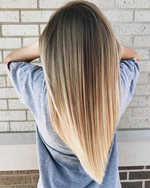 corte reto cabelo fino longo