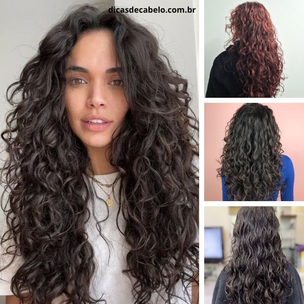 corte em camadas para cabelo ondulado longo