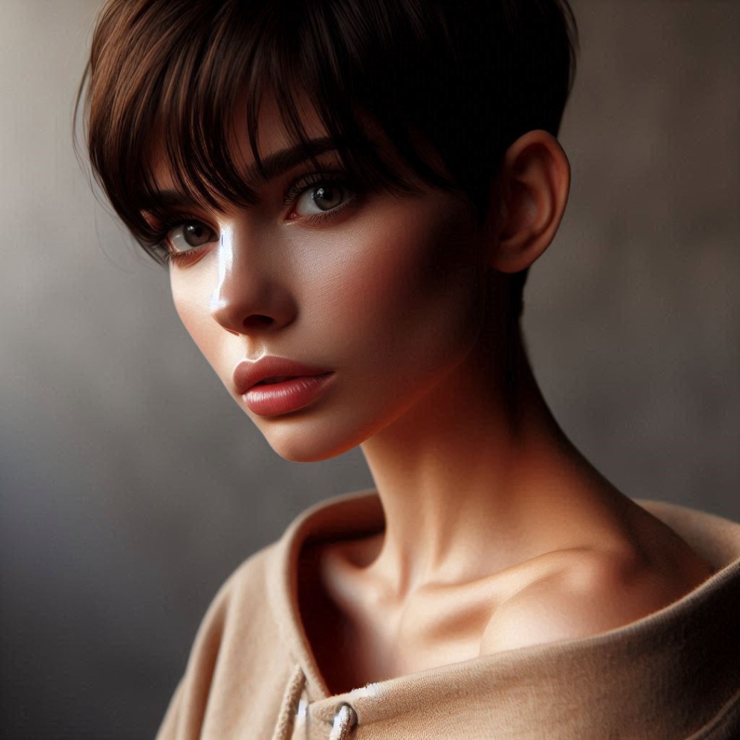 corte pixie com franja