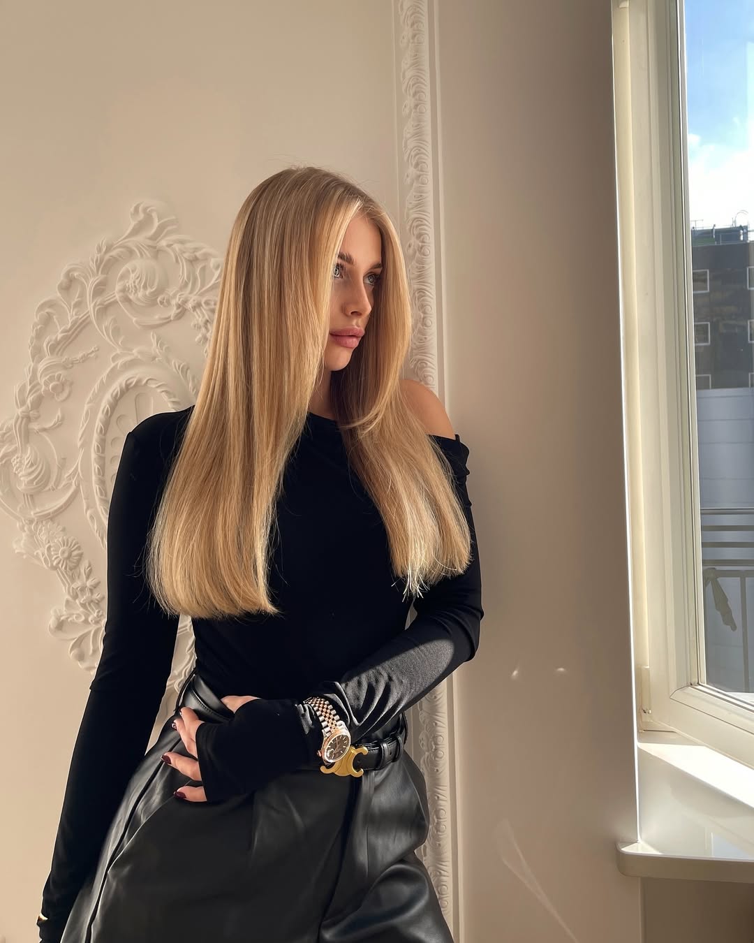 corte em V cabelo longo liso