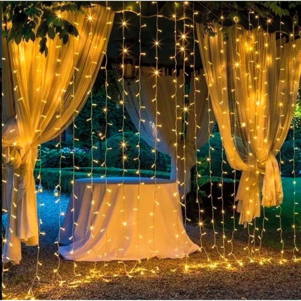 Cortina de LED para mesa do bolo