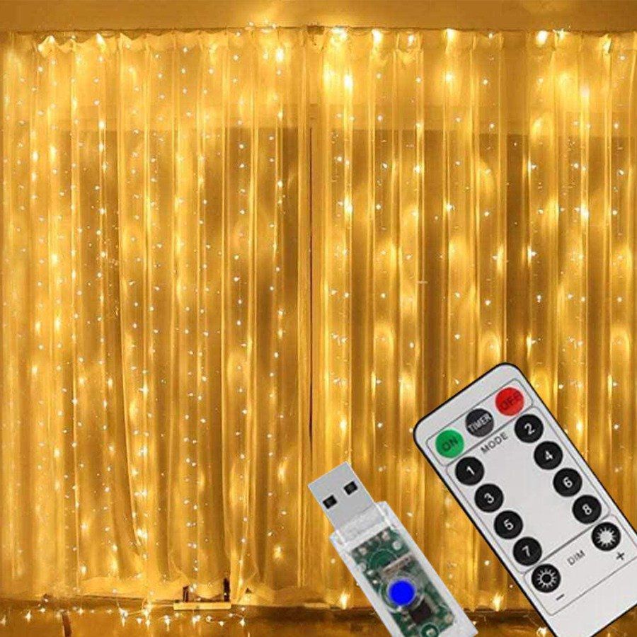 Cortina de LED com estrelas