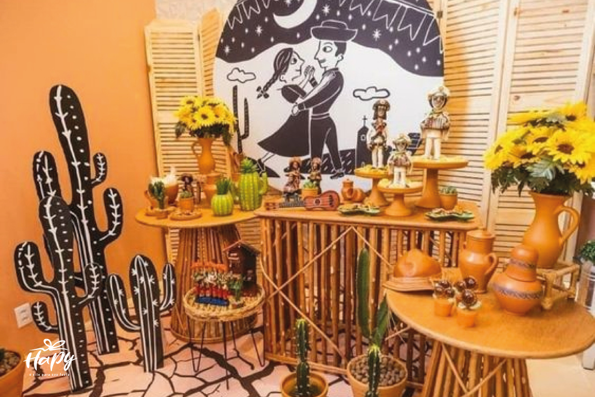 decoração 50 anos rústica