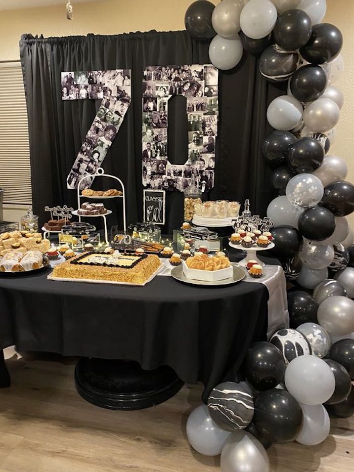 decoração 70 anos masculina