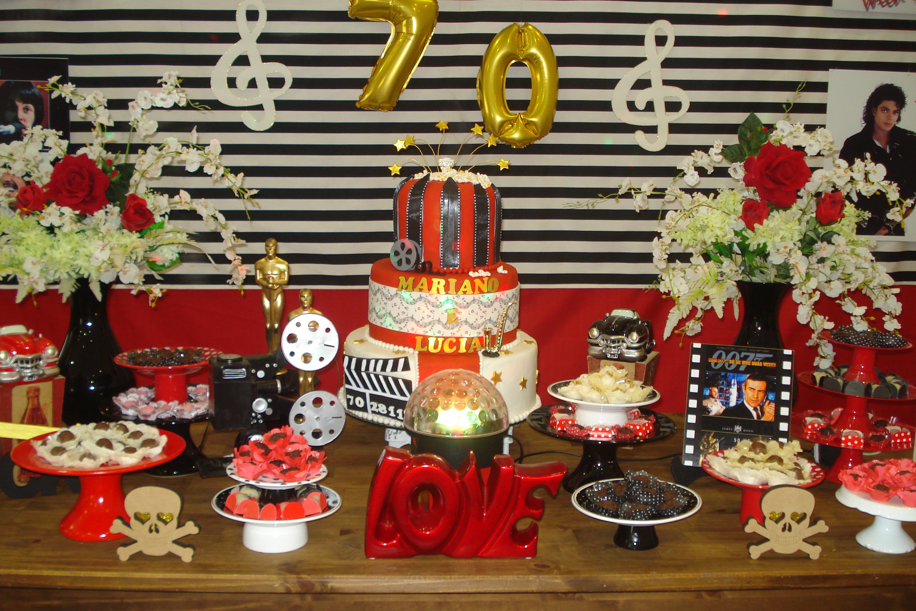 decoração 70 anos clássica