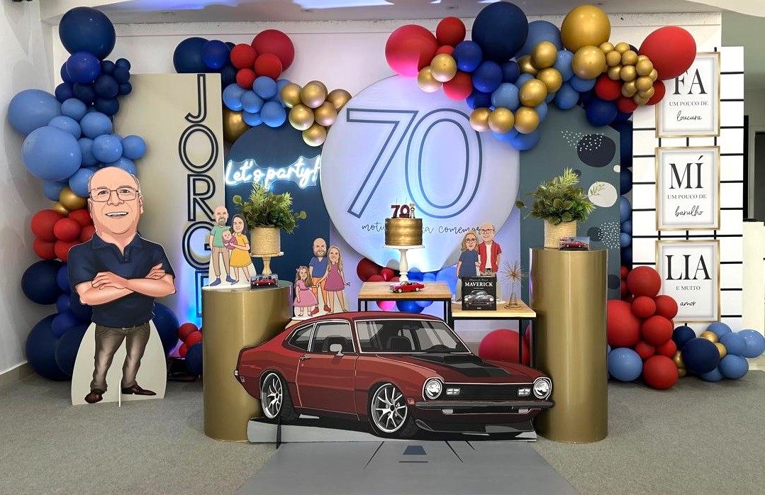 decoração 70 anos flores