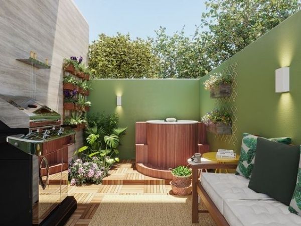 jardim pequeno e simples