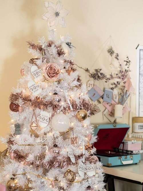 como nao errar decoracao arvore natal rose gold
