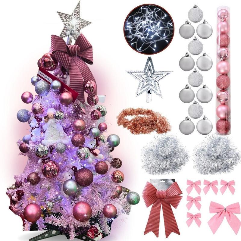 kit decoracao arvore natal rose gold barato