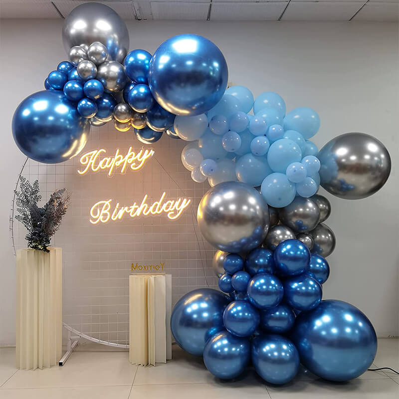 decoração de aniversário masculino azul e prata