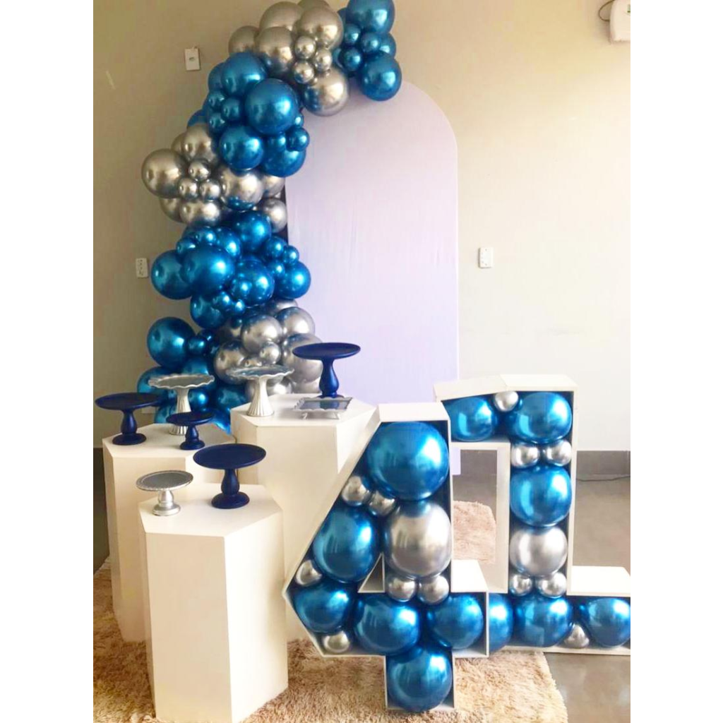 acessórios de decoração azul e prata para homens