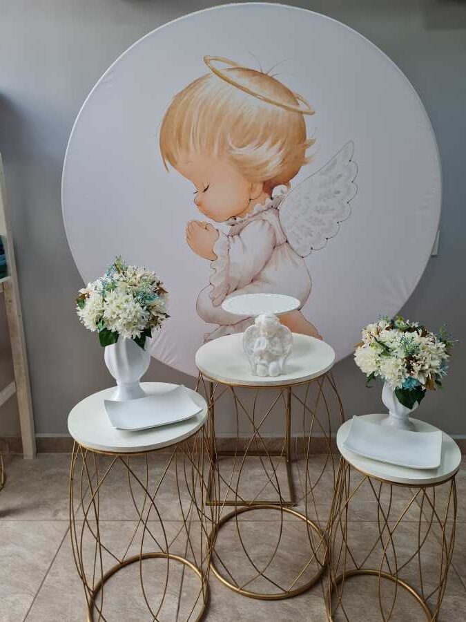 decoração batizado minimalista DIY
