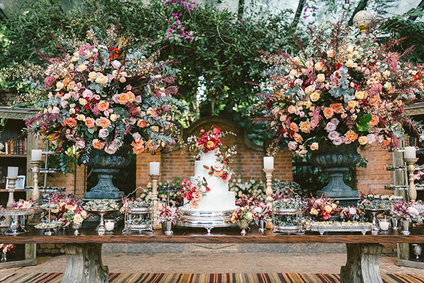 decoração mesa convidados casamento boho chic