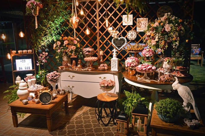 decoração mesa convidados casamento boho chic